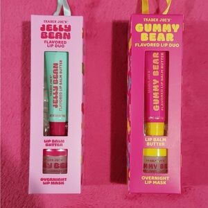 Trader Joes Limited Edition JELLY BEAN & GUMMY BEAR LIP BALM with LIP MASK DUO